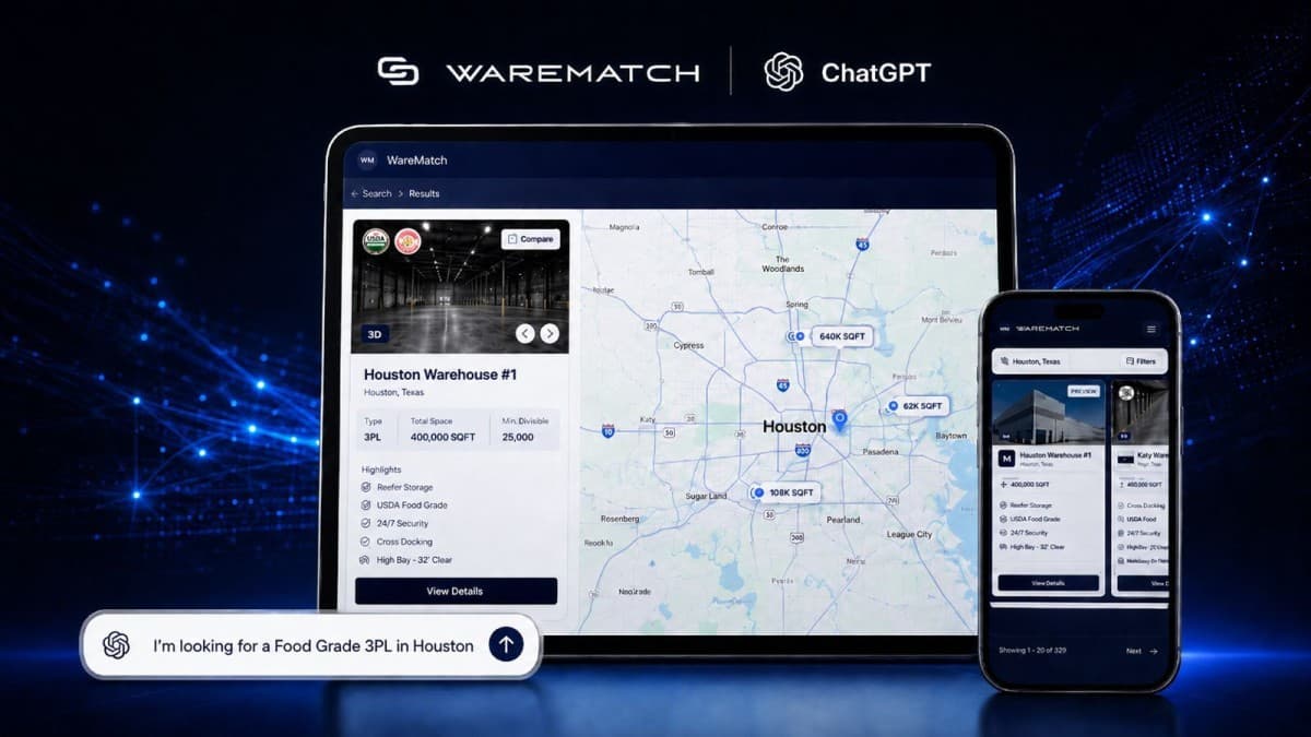 WareMatch Launches on ChatGPT App Store, Transforming 3PL Discovery into AI Conversations