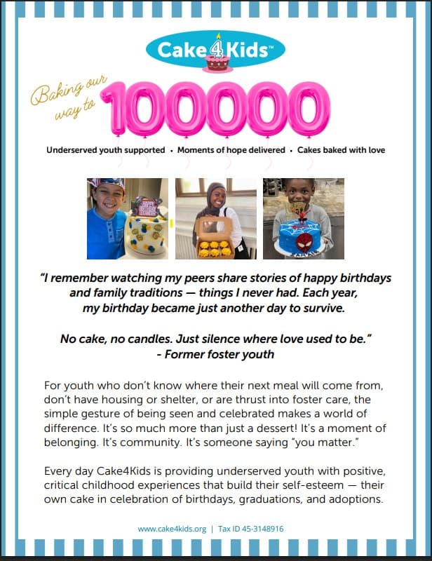 Cake4Kids Boston Marks 100,000 Children Served with Free Community Cupcake Picnic