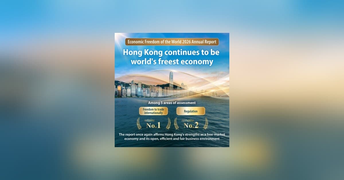 Hong Kong Retains Top Spot as World's Freest Economy in 2026 Fraser Institute Report