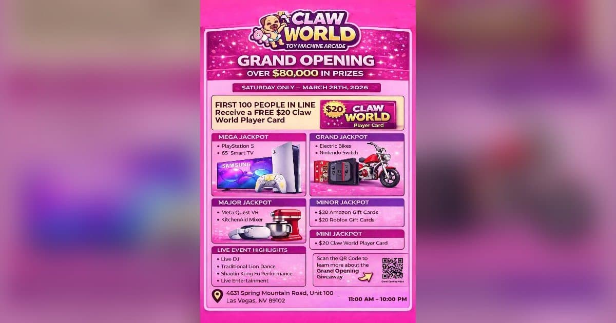 Claw World Chinatown Grand Opening in Las Vegas Merges Arcade Gaming with Designer Toy Market